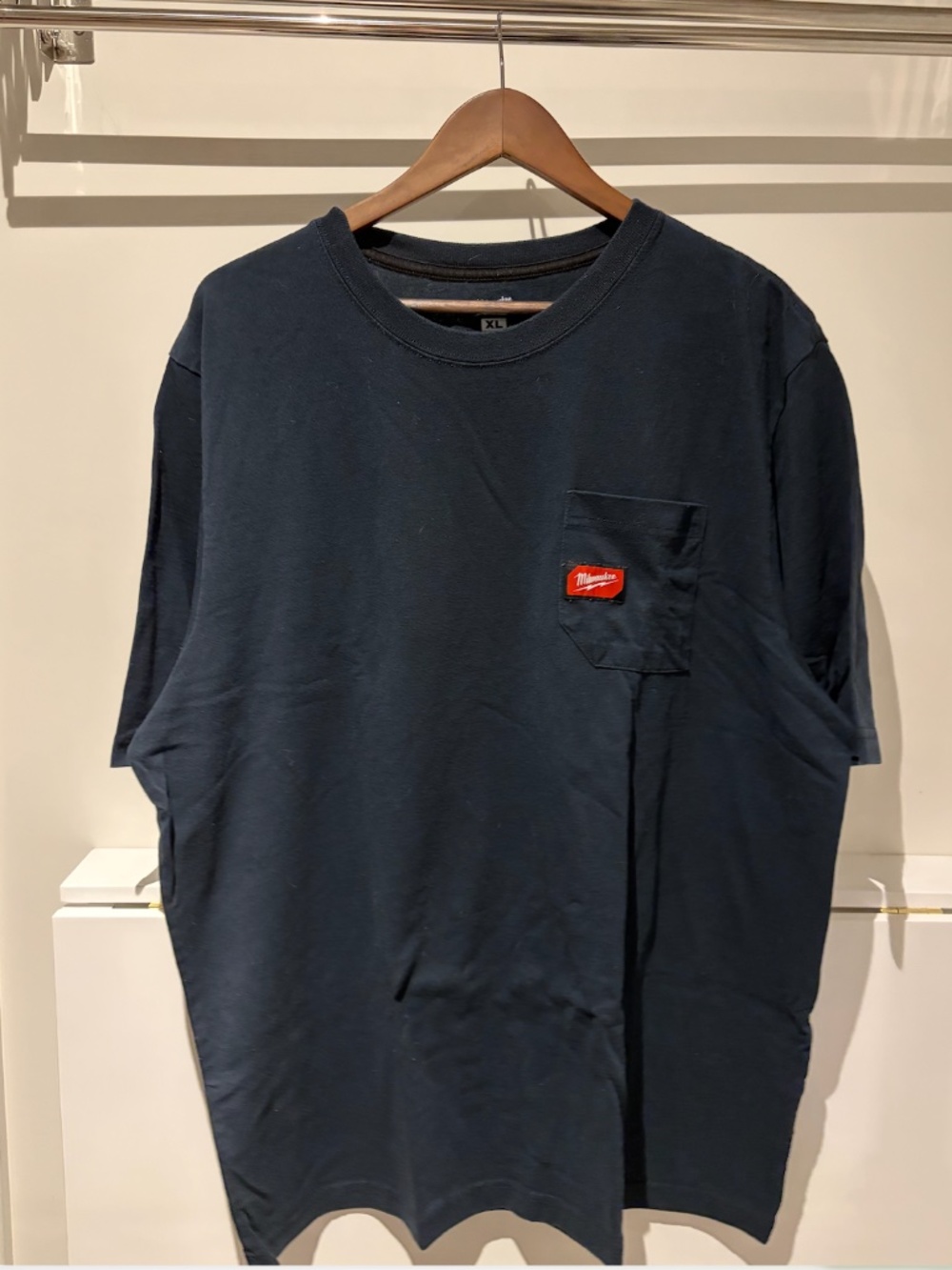 Milwaukee Men's Navy Blue Pocket T-Shirt XL